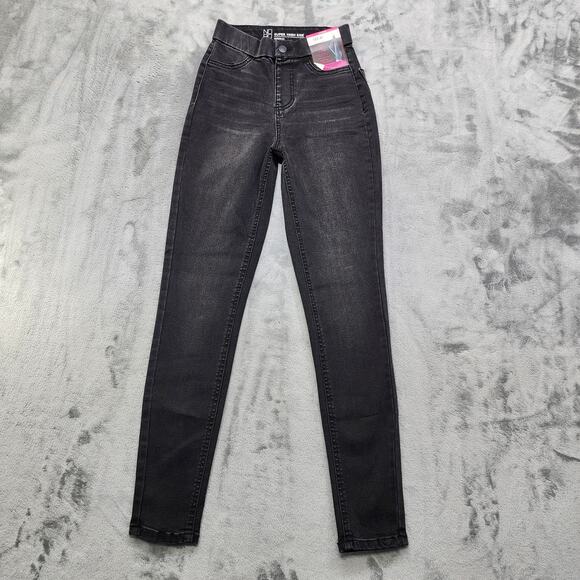 NEW No Boundaries Jeans Women XS (1) Juniors Black Curvy Super High Rise Jegging - Picture 1 of 13